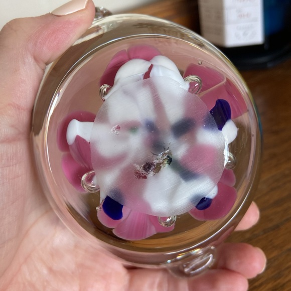 Vintage Joe St Clair Art Glass Bullicante Floral Ashtray/Trinket Dish - Picture 4 of 6